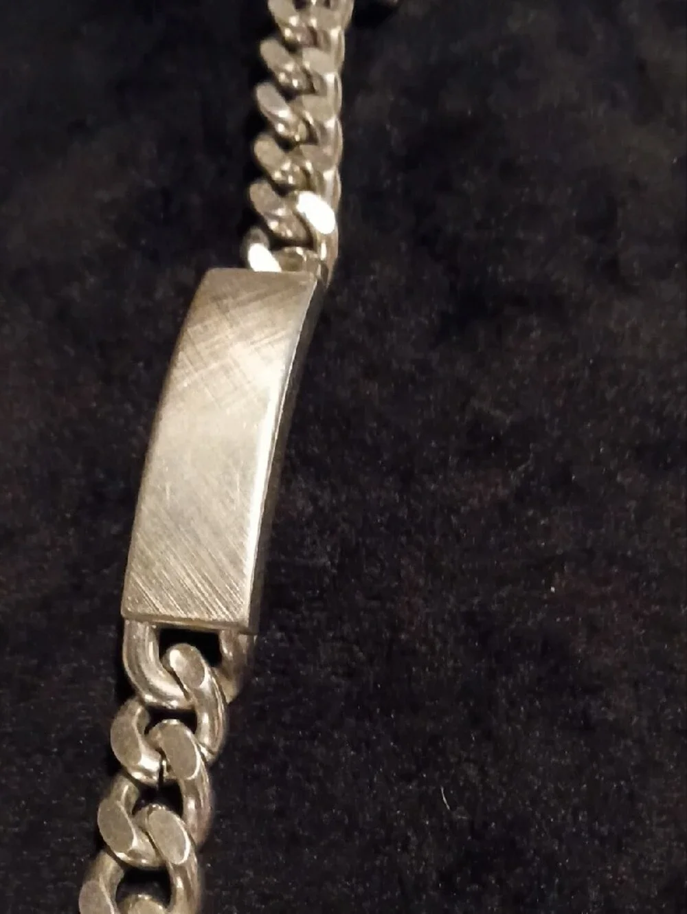 Vintage SWANK Men’s ID Bracelet Silver Tone  Curb Chain Retro